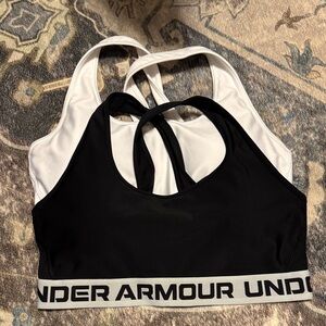 2 Under Armour Black & White Sports Bras